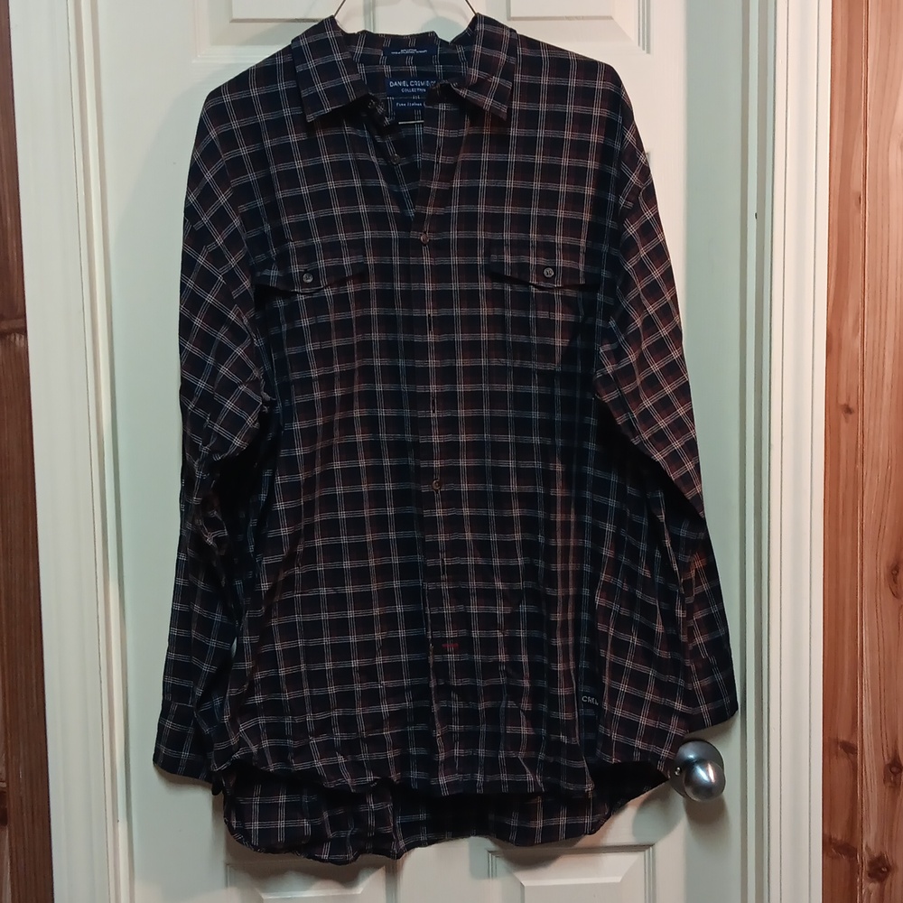 Daniel Cremieux Collection Mens Dress Shirt Fine Italian‎ Fabric XL